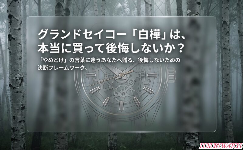 グランドセイコー白樺を買って後悔しないかという記事全体のテーマを示した表紙ビジュアル。